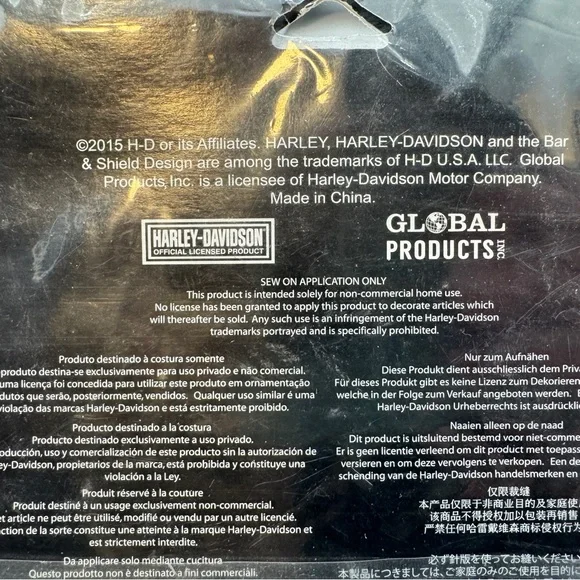 Harley-Davidson Black with Silver Sequin Bar and Shield Patch - Picture 6 of 6